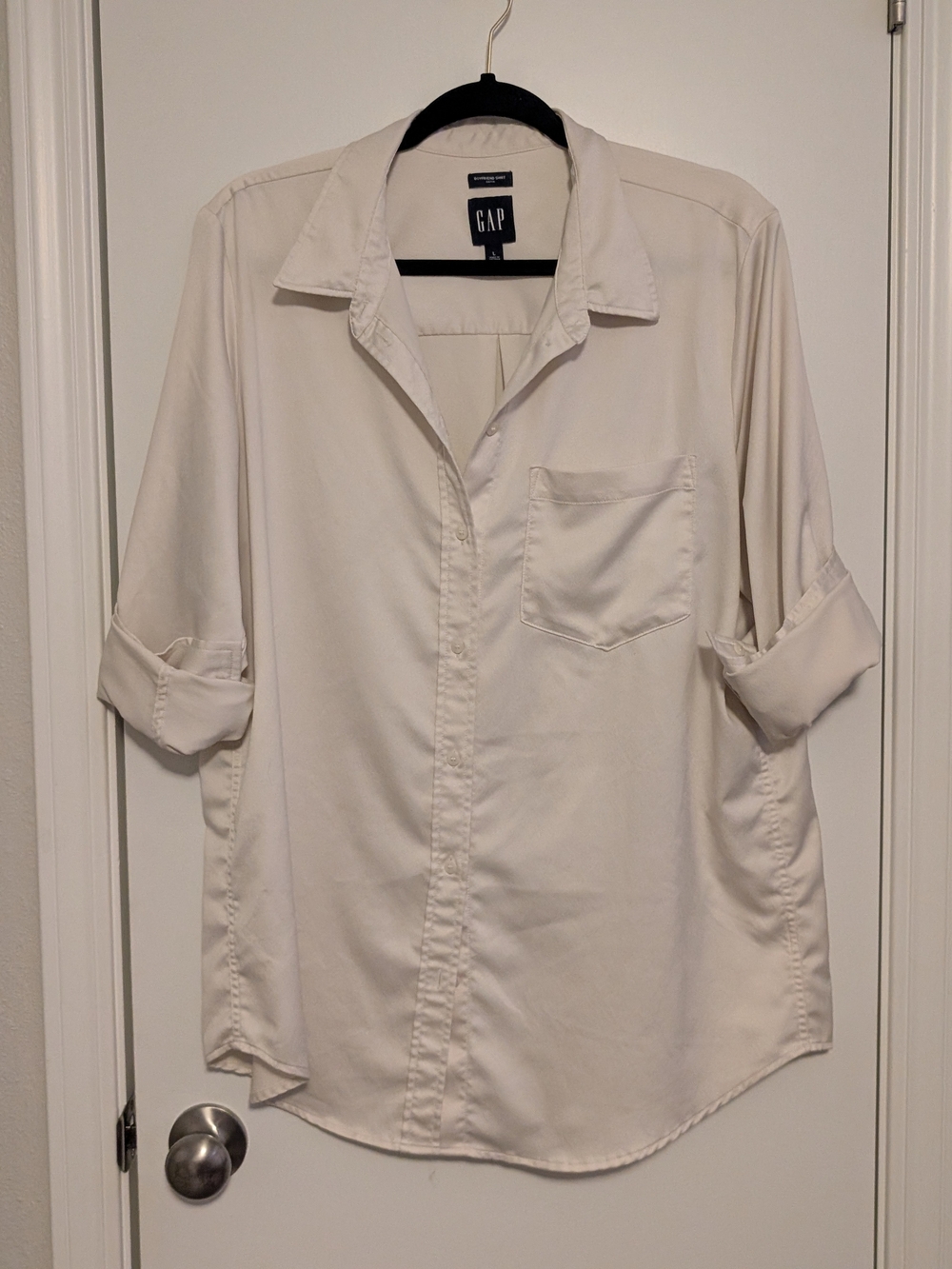 GAP Cream Button-Down Shirt with Chest Pocket